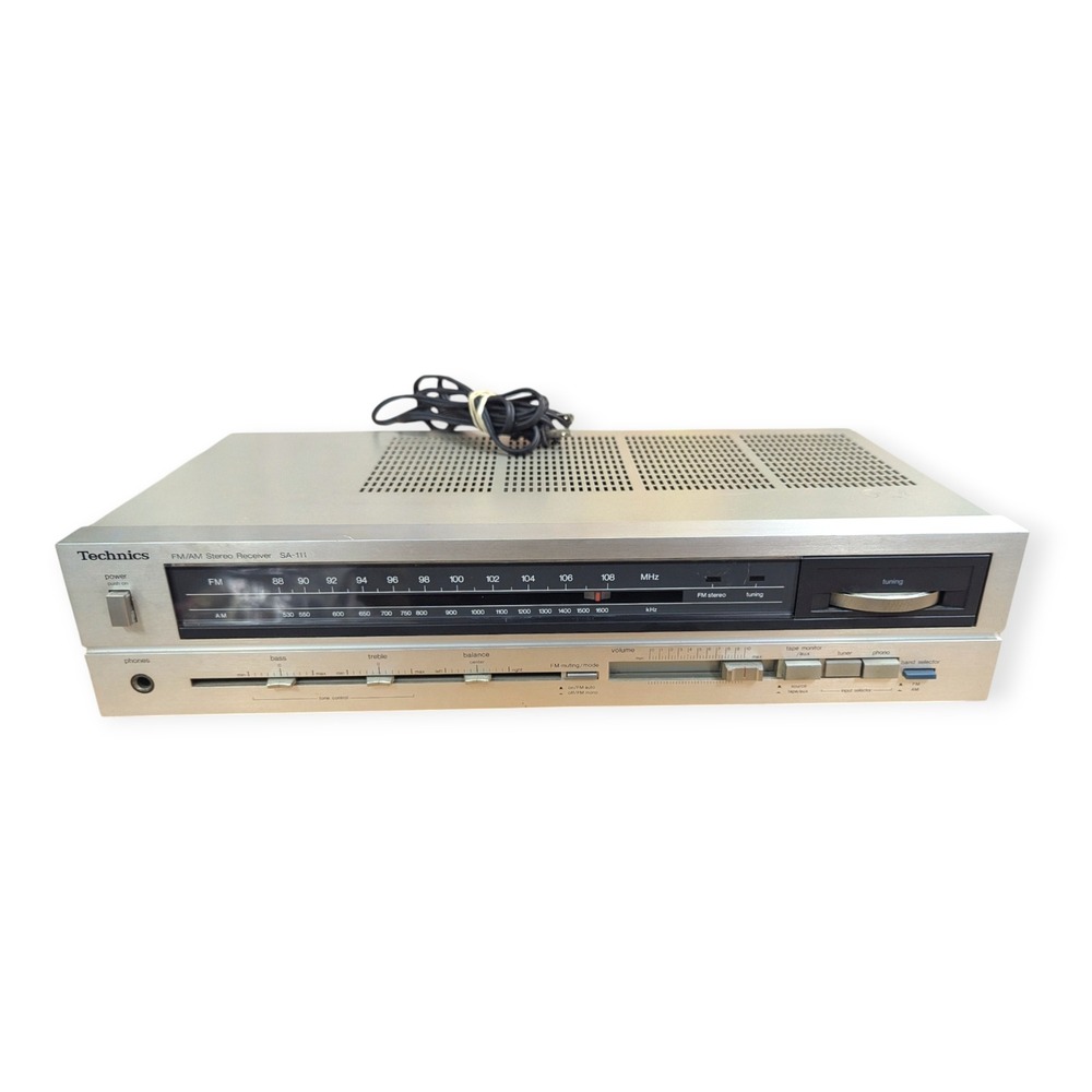 Technics SA-111 FM AM Stereo Receiver Silver Vintage Hi-Fi Audio Tested Working